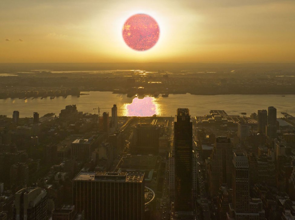 Sterbende Sonne ueber Manhattan - im ultravioletten Strahlungsbereich... 